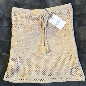 Promesa Beige Crochet Knit Skirt